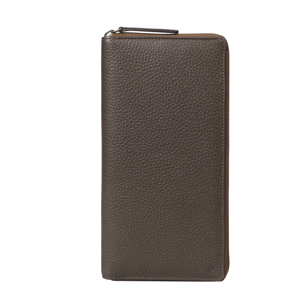 brown leather cheque book wallet