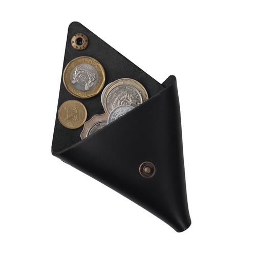 Coins Pouch in Black, Full-Grain Leather