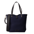 Dublin Canvas Tote in Navy, Full-Grain Leather & Canvas