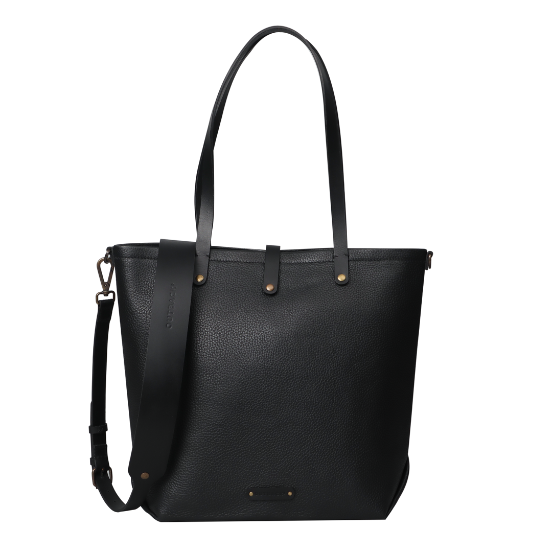 Leather canvas tote bag