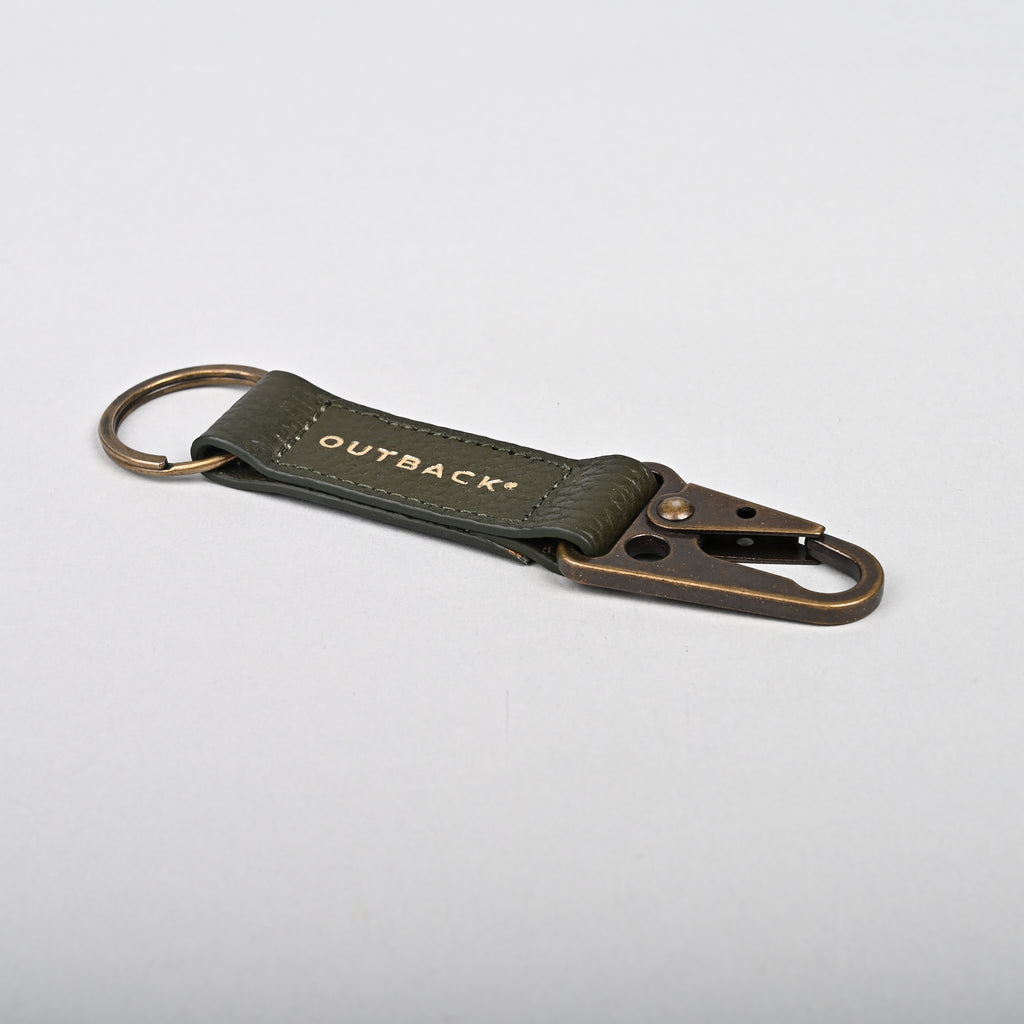 Performance Key Holder in Olive, Full-Grain Leather — view 2