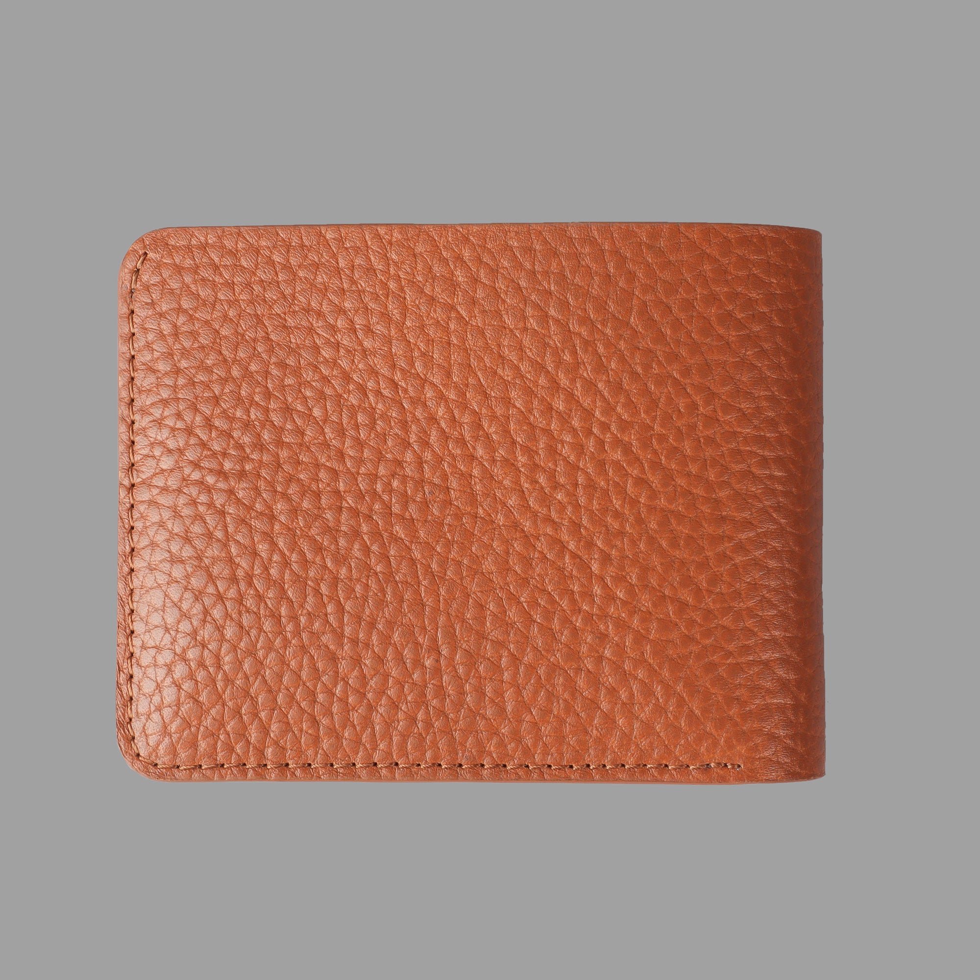 Tan leather bi-fold wallet for men