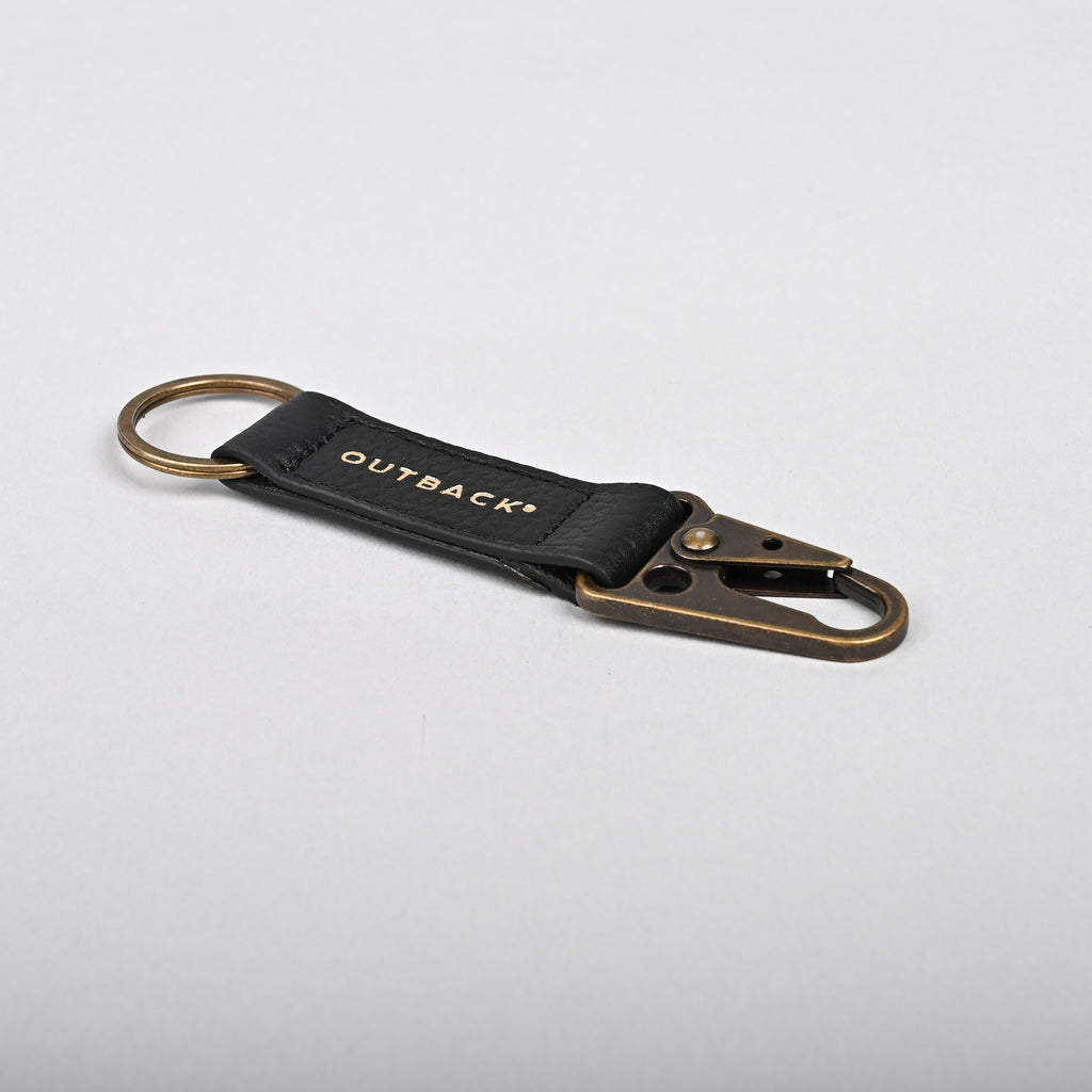 Performance Key Holder in Black, Full-Grain Leather — view 2