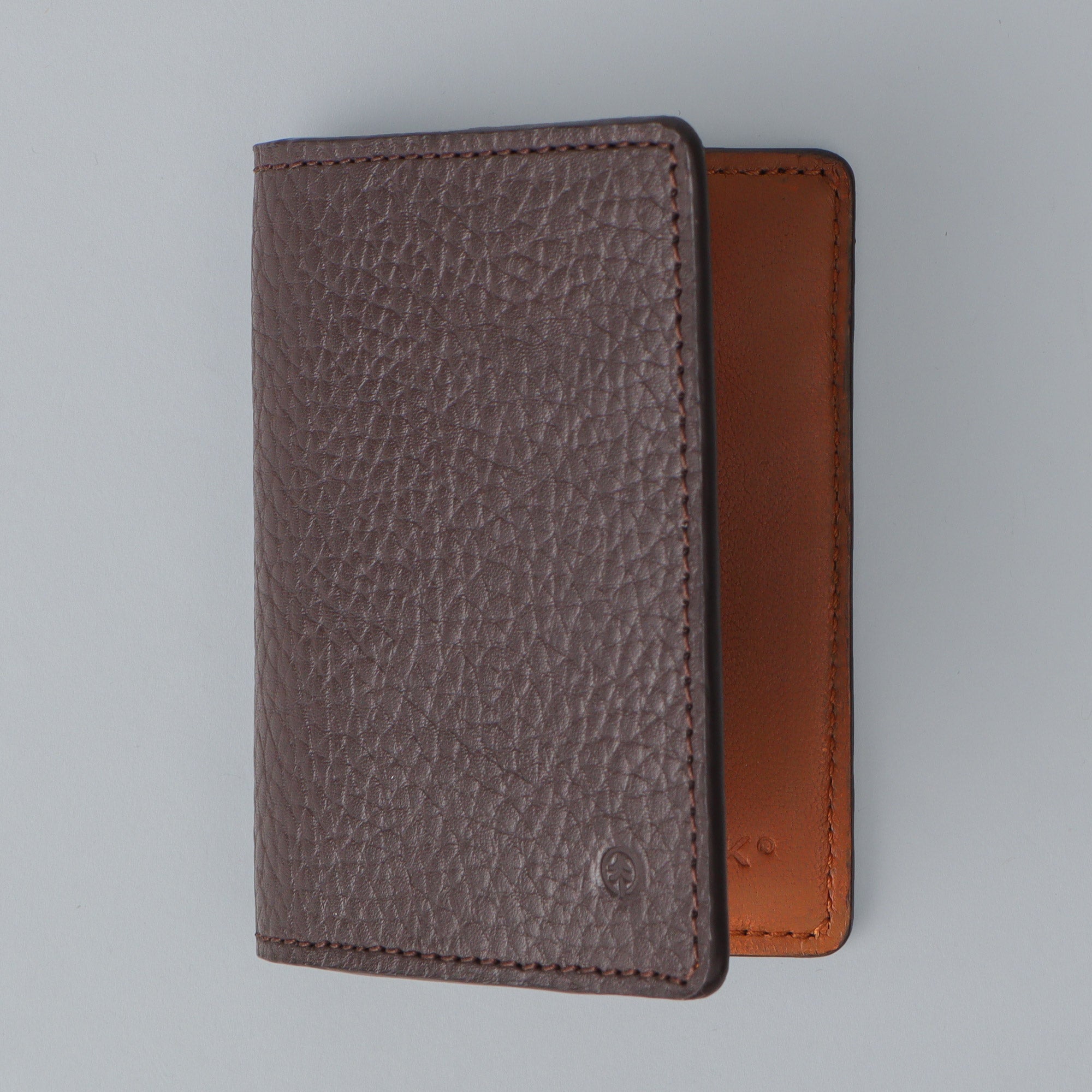 brown leather business card wallet
