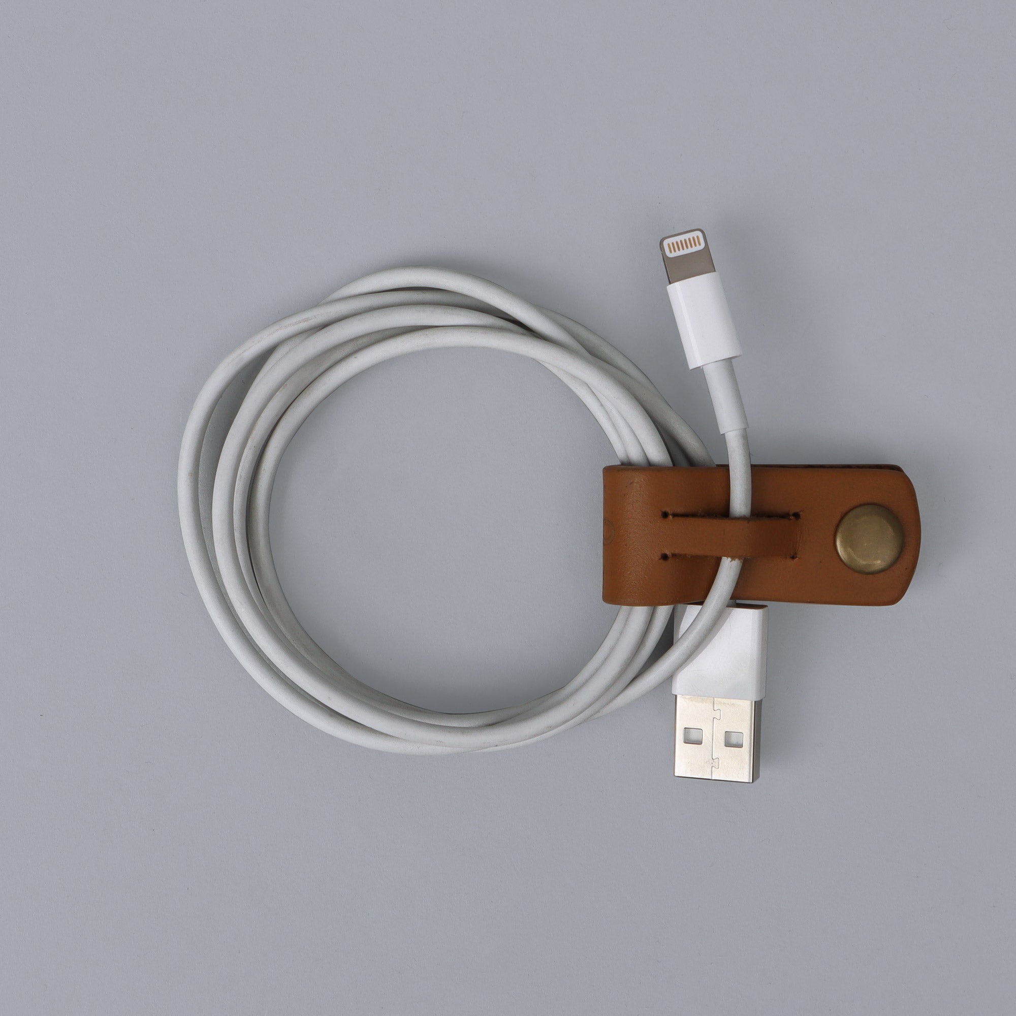 Tan leather cable wrap