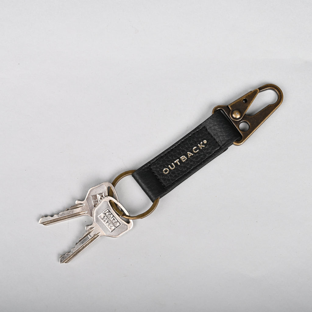 Performance Key Holder in Black, Full-Grain Leather — view 3