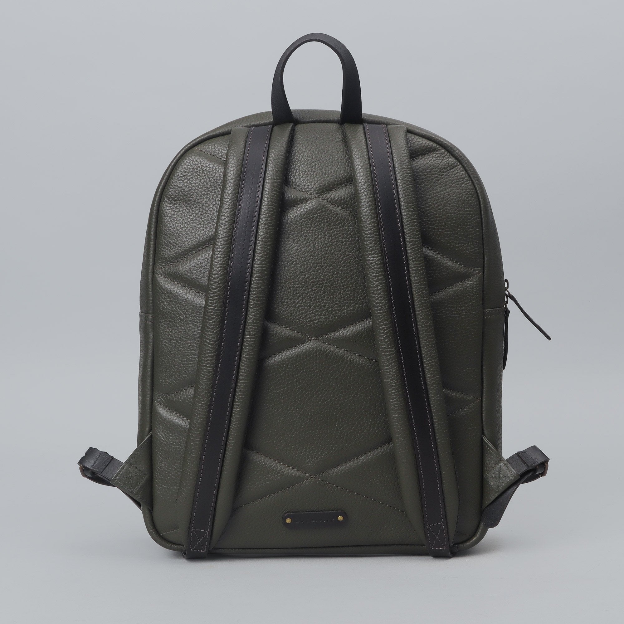 green leather backpack for men