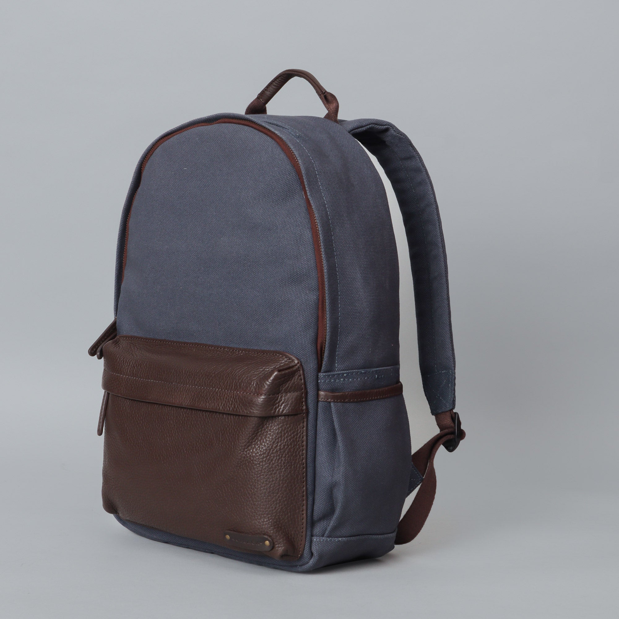 blue canvas laptop backpack
