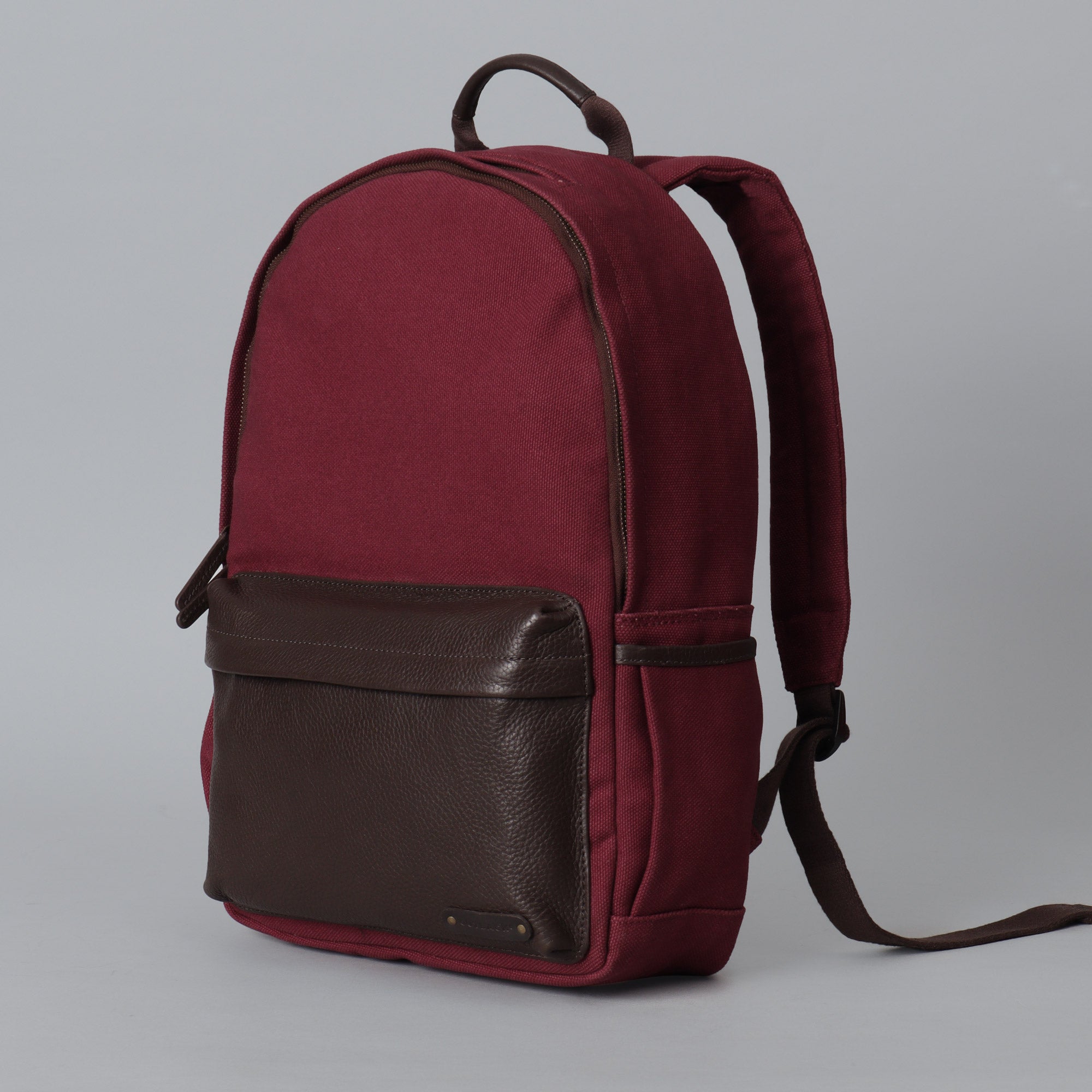 maroon canvas backpack for men