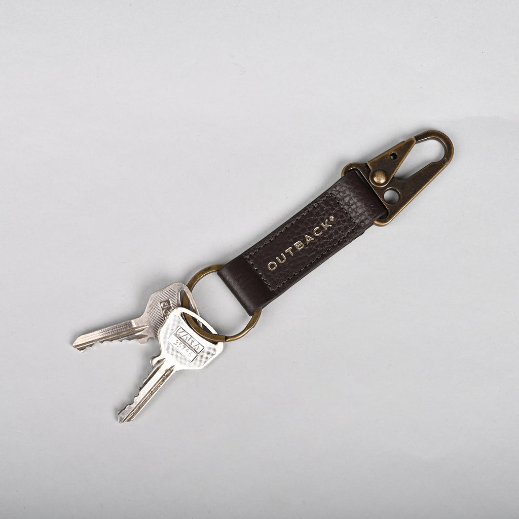 Performance Key Holder in Brown, Full-Grain Leather — view 3