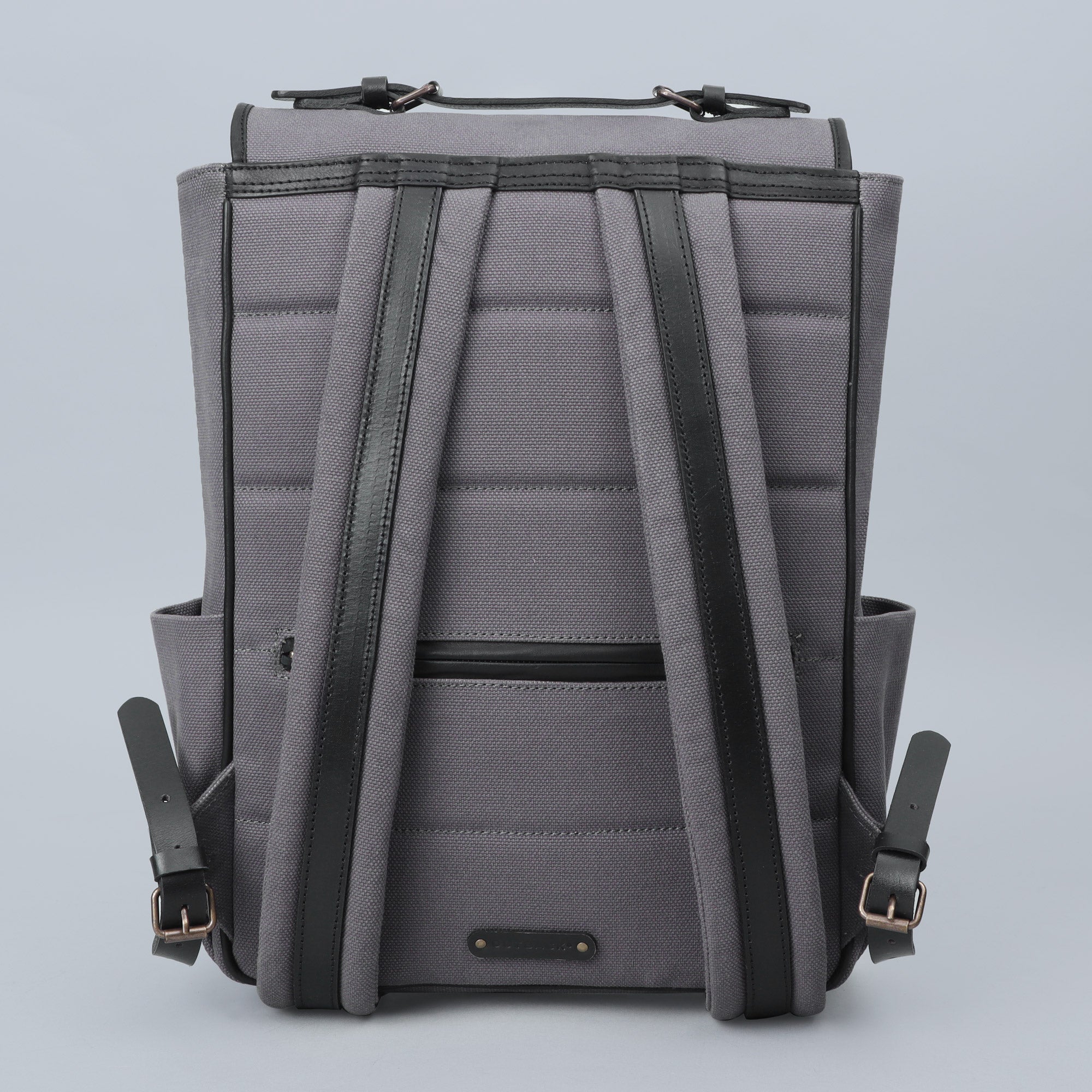 grey canvas briefcase for hiking