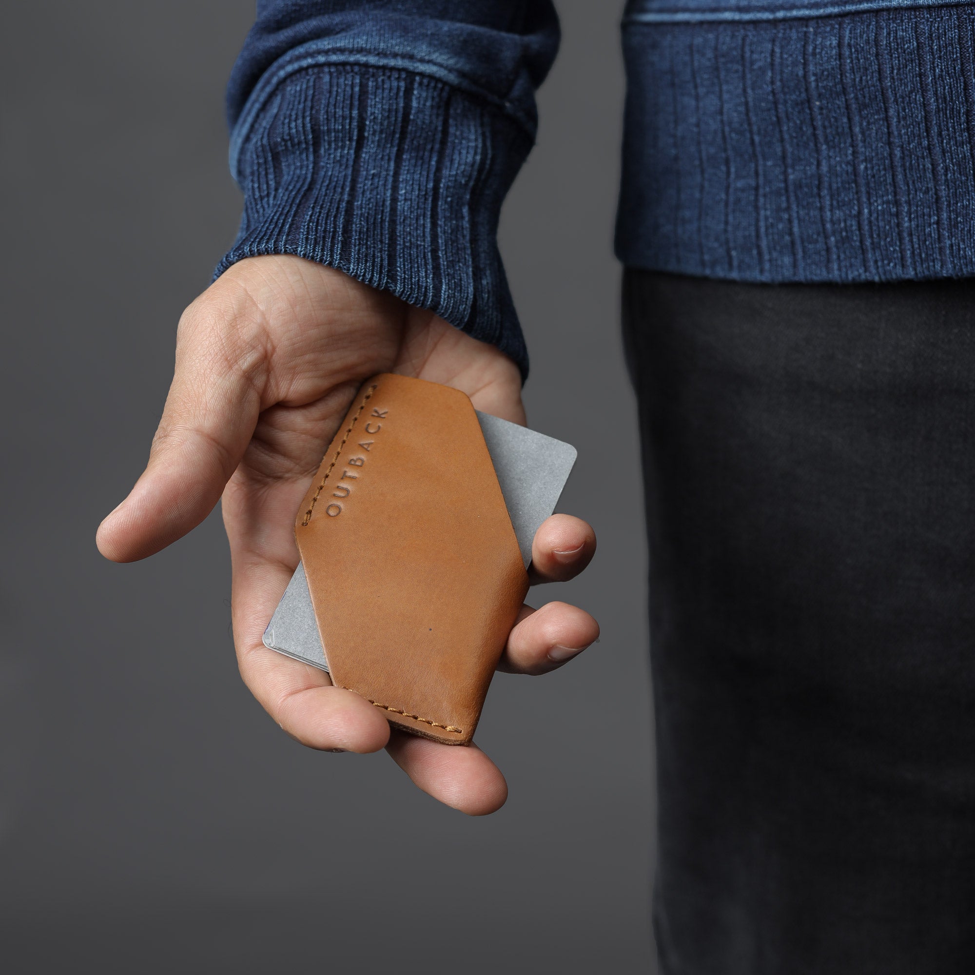 Leather card sleeve wallet