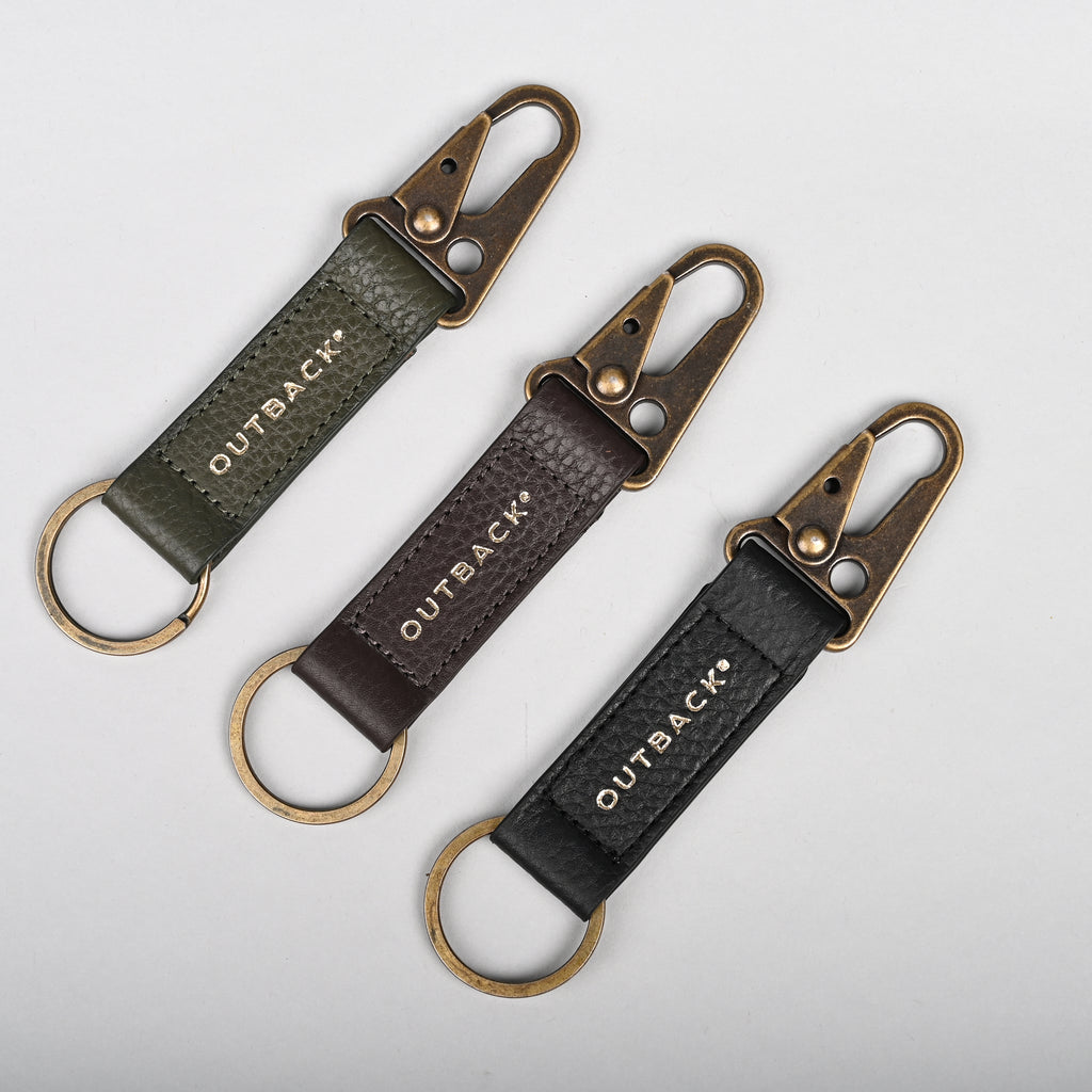 Performance Key Holder in Olive, Full-Grain Leather — view 4