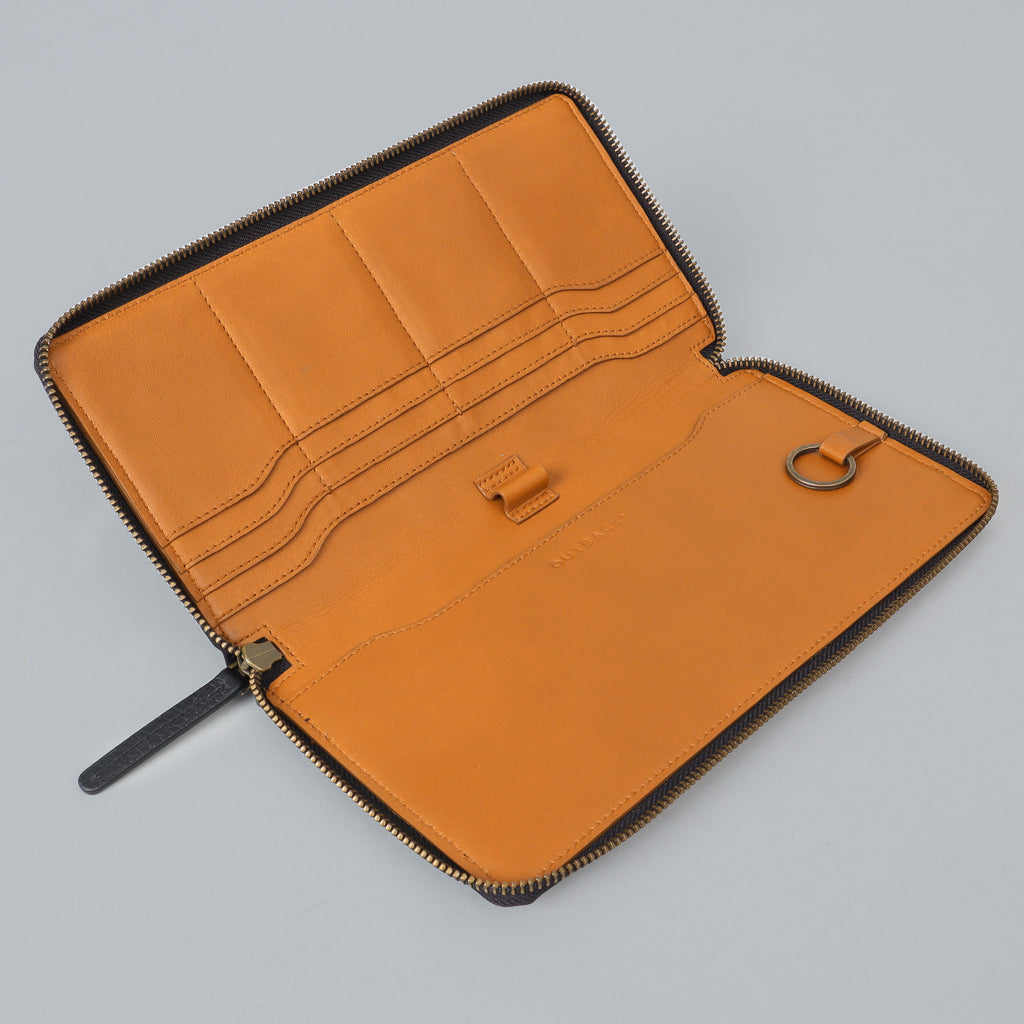 Tan chequebook wallet for men