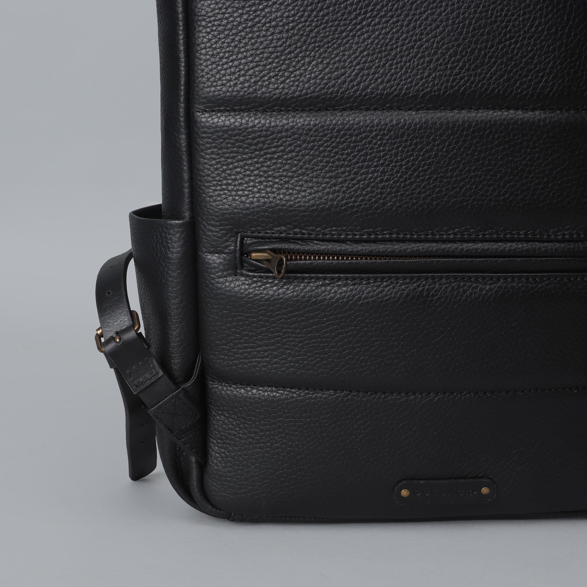 Black Leather laptop backpack for men