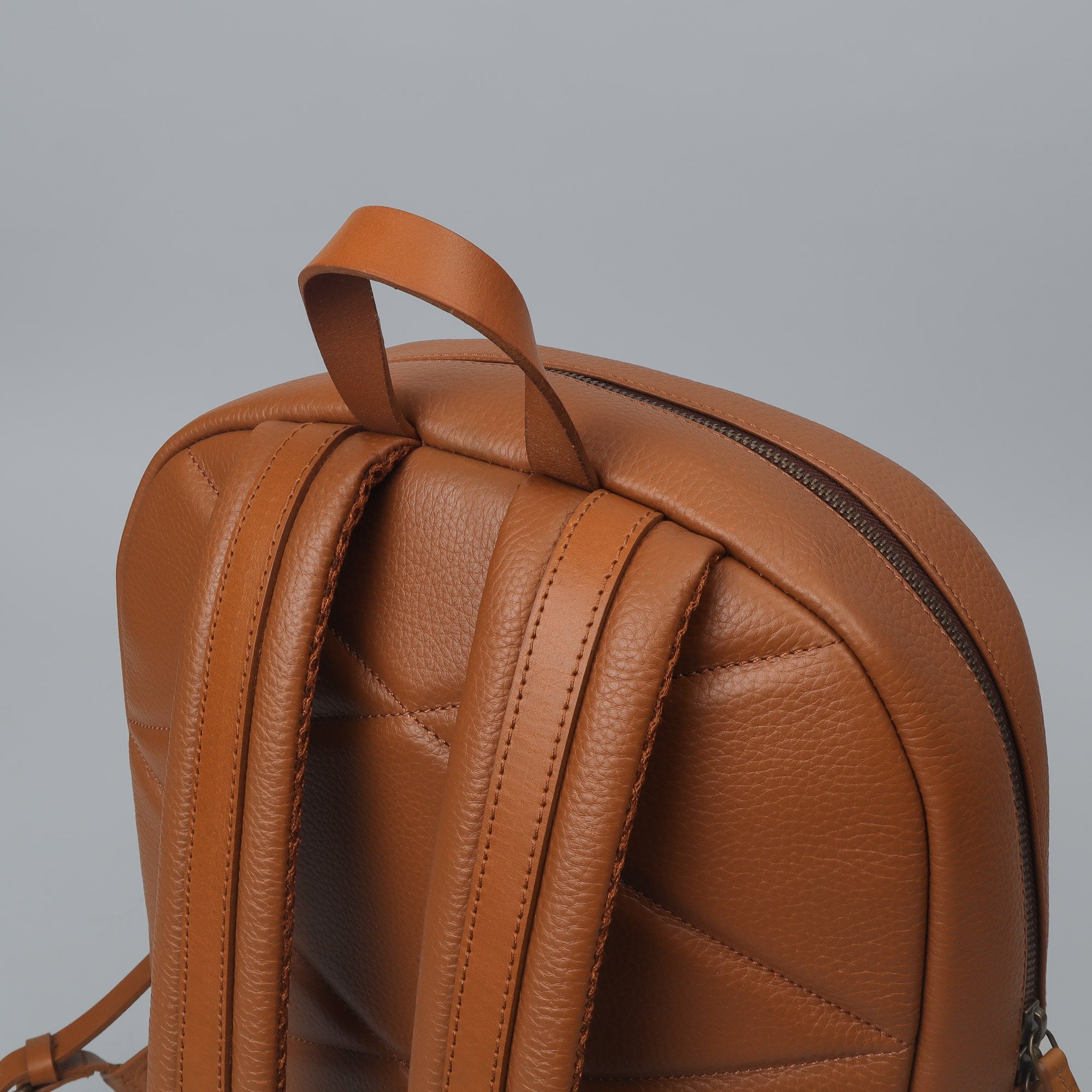 Tan leather backpack for women