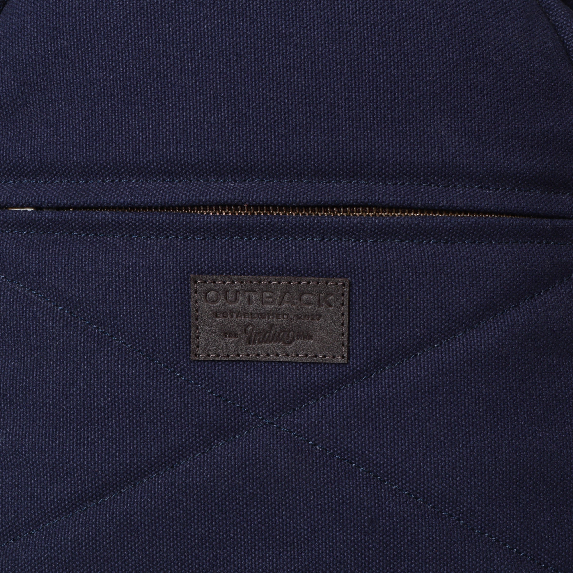 navy canvas backpack with YKK zippers