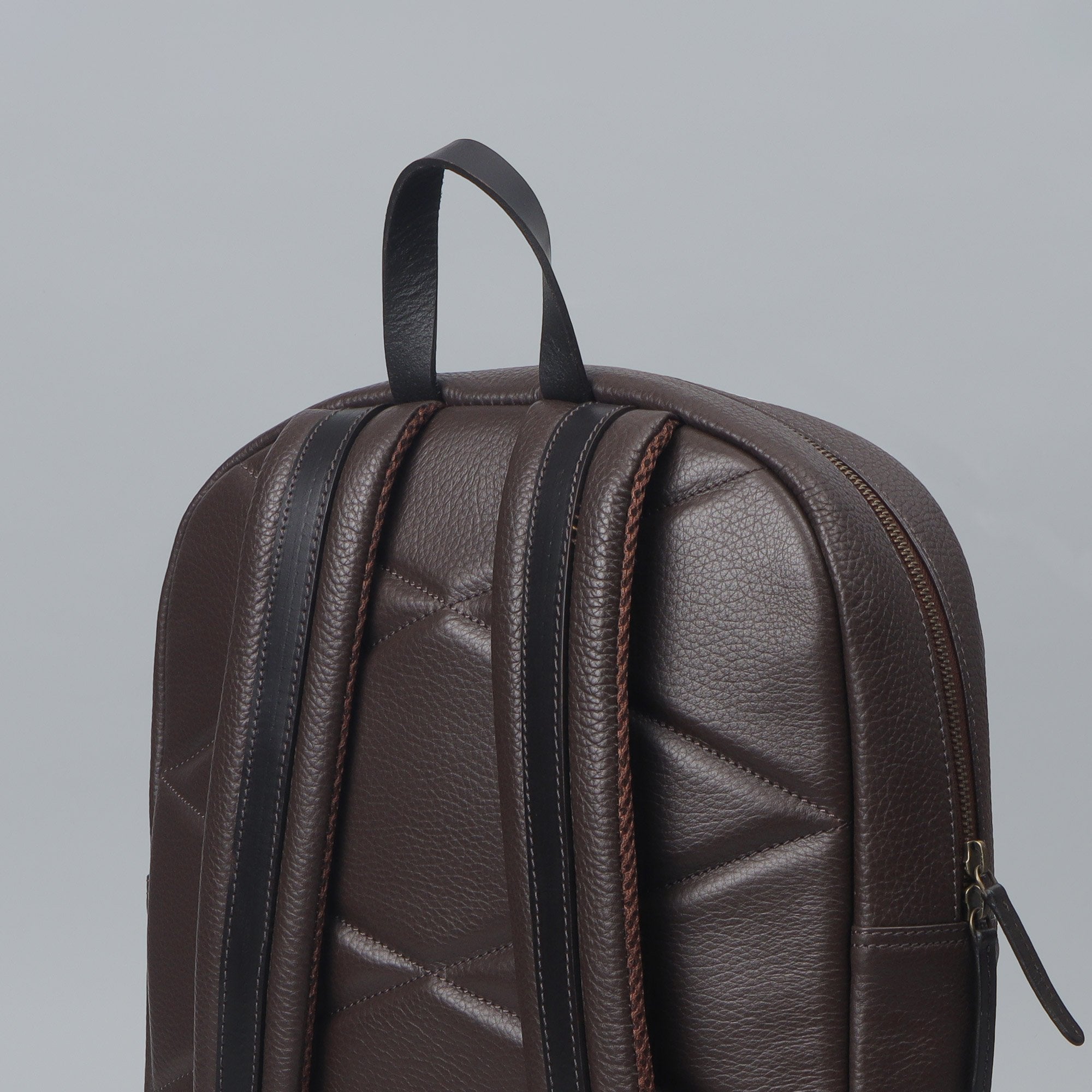 brown leather laptop backpack