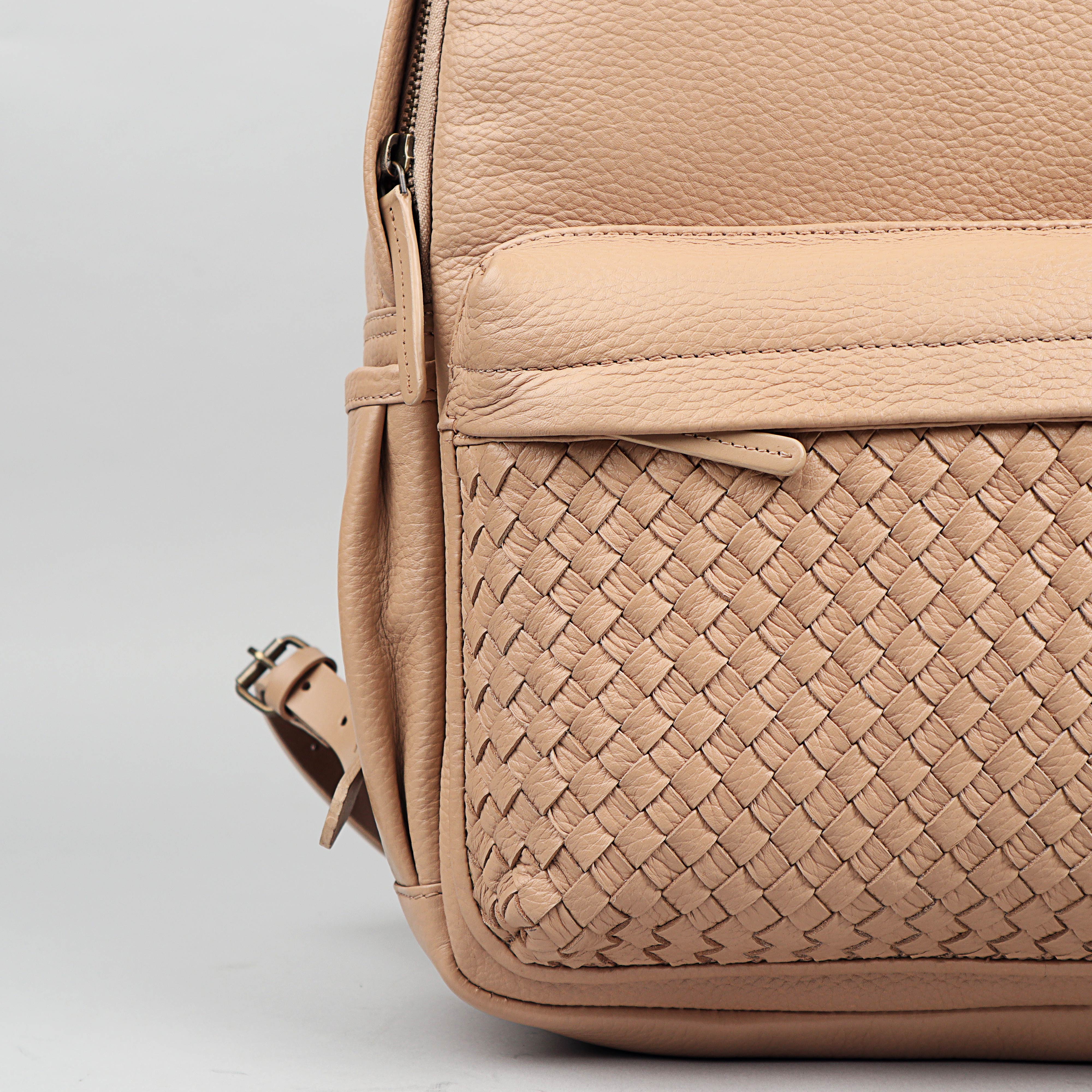 Weaved Journey Leather Backpack