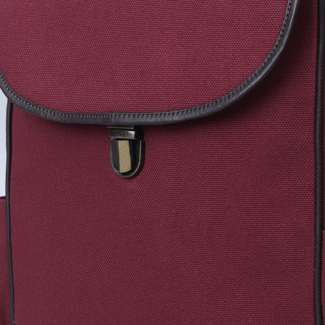 maroon canvas laptop backpack