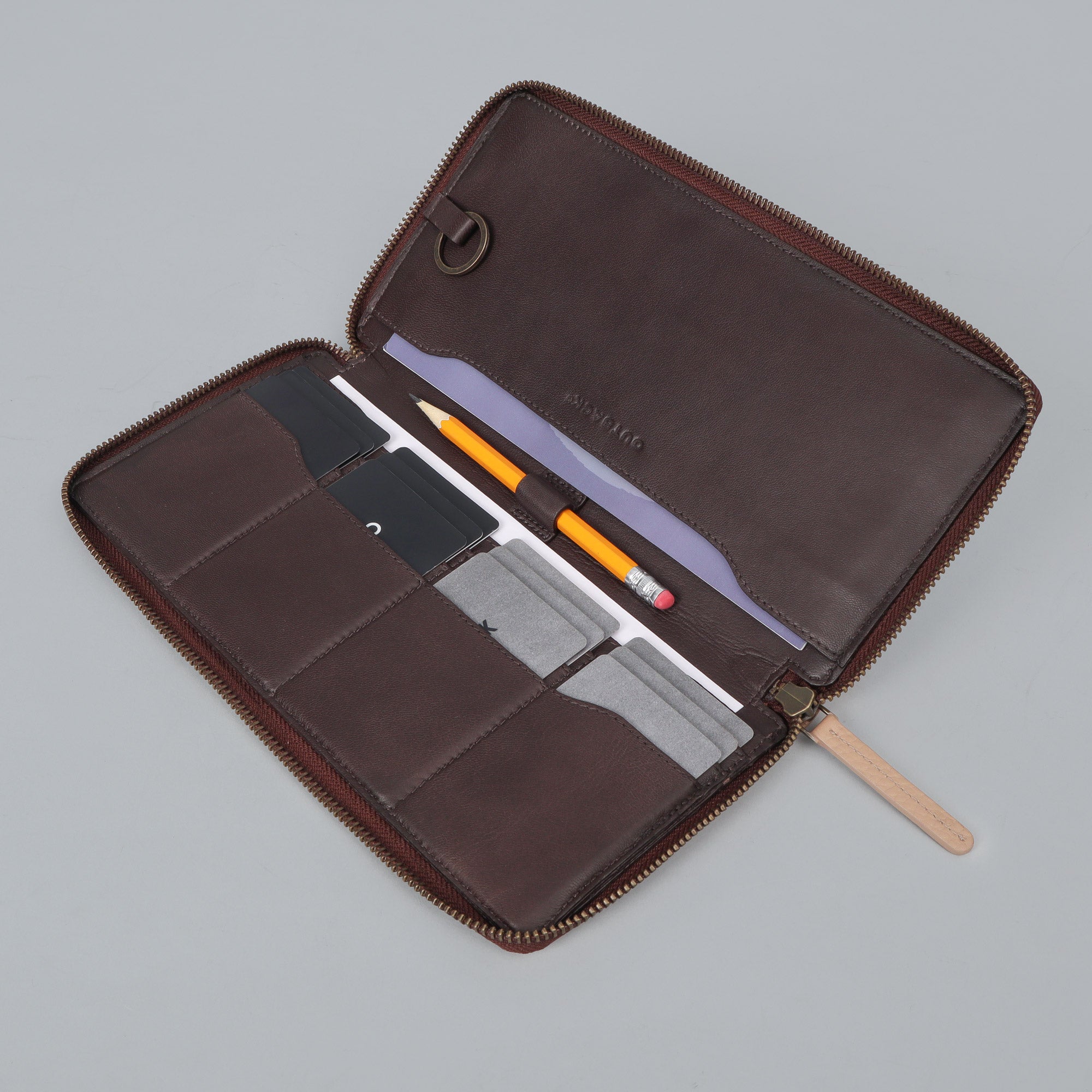 Spacious chequebook leather wallet