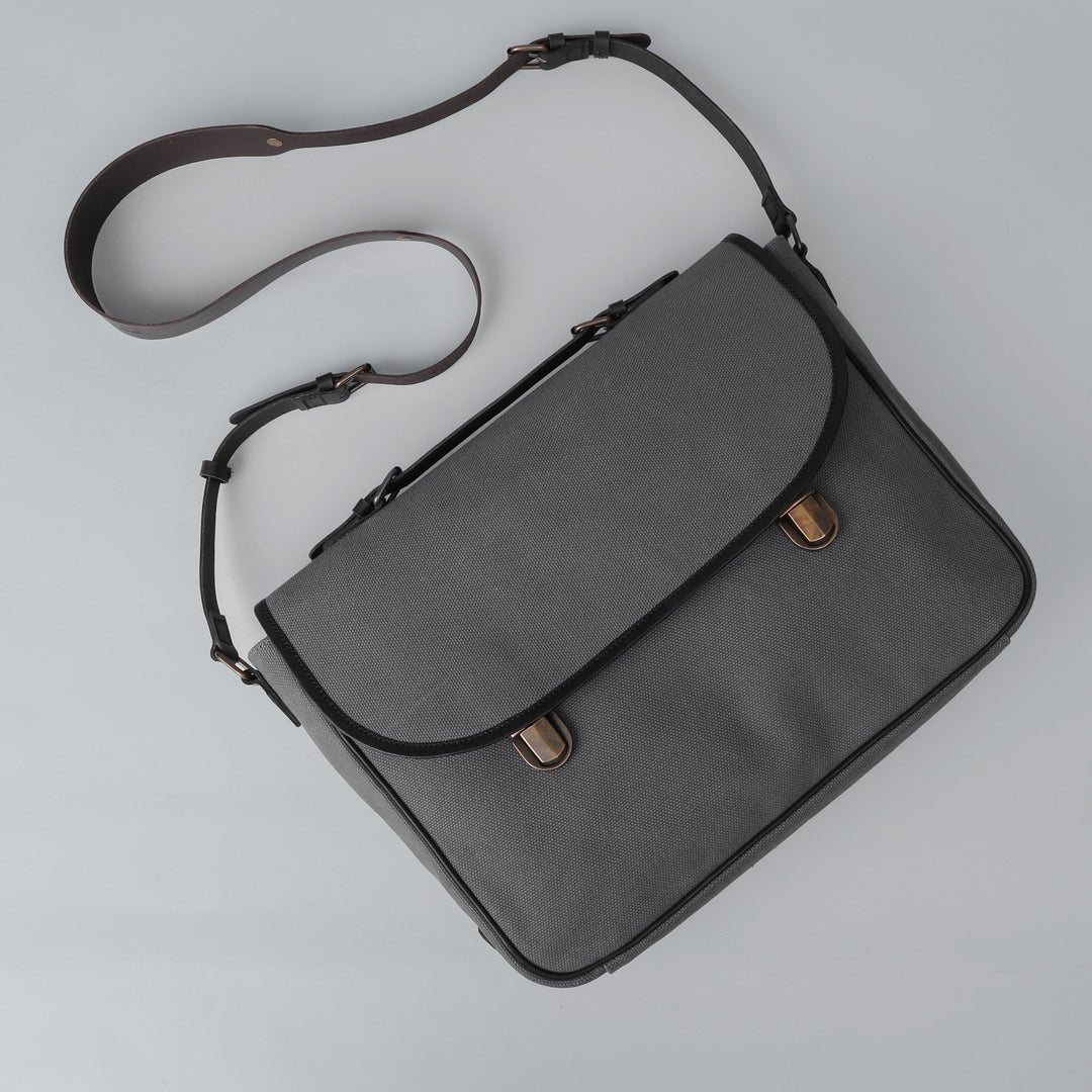 grey canvas briefcase for women
