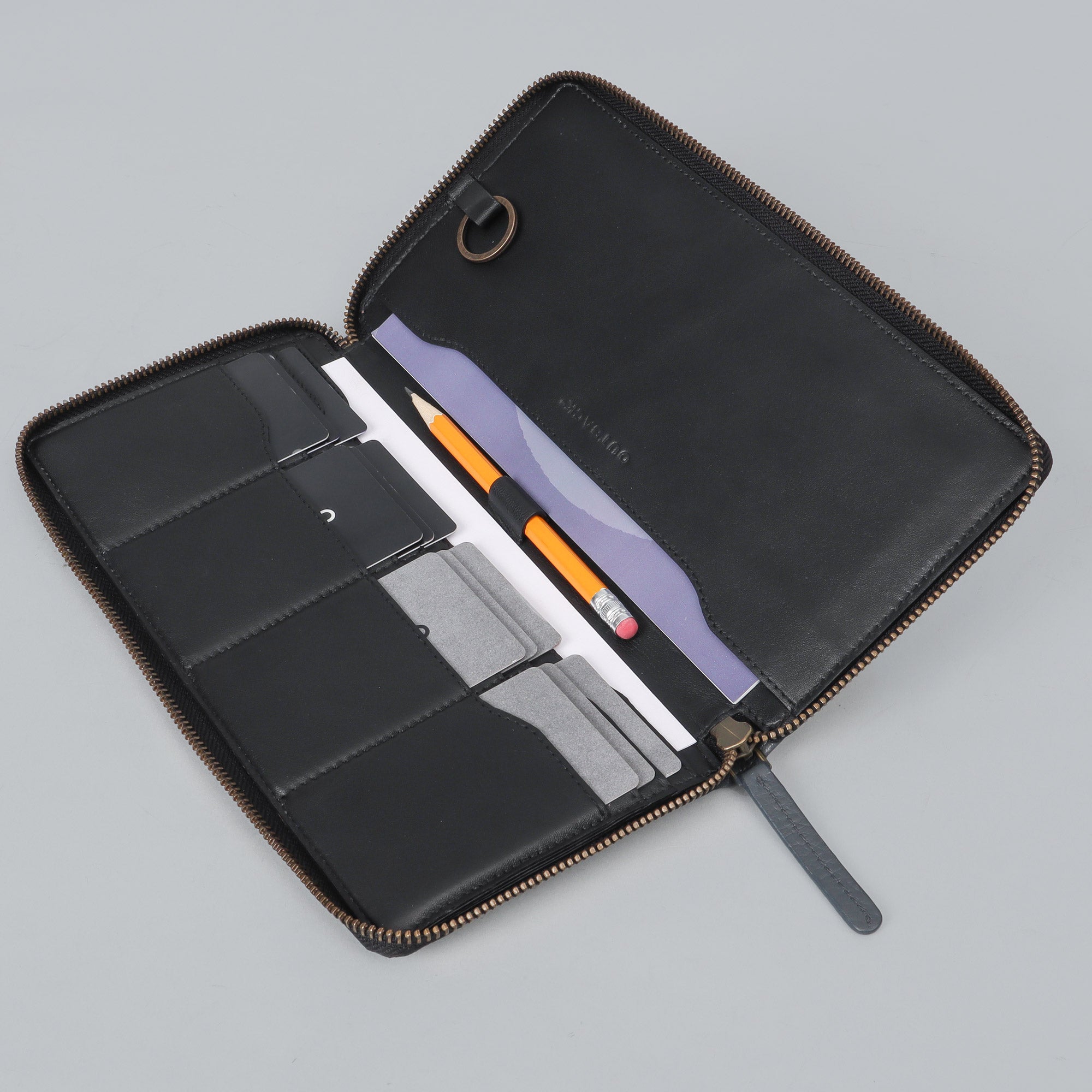 Leather chequebook wallet for men