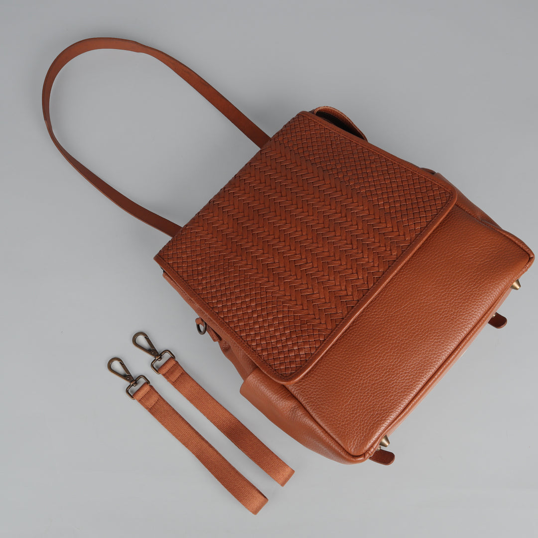 Donna Weaved Leather Diaper Bag