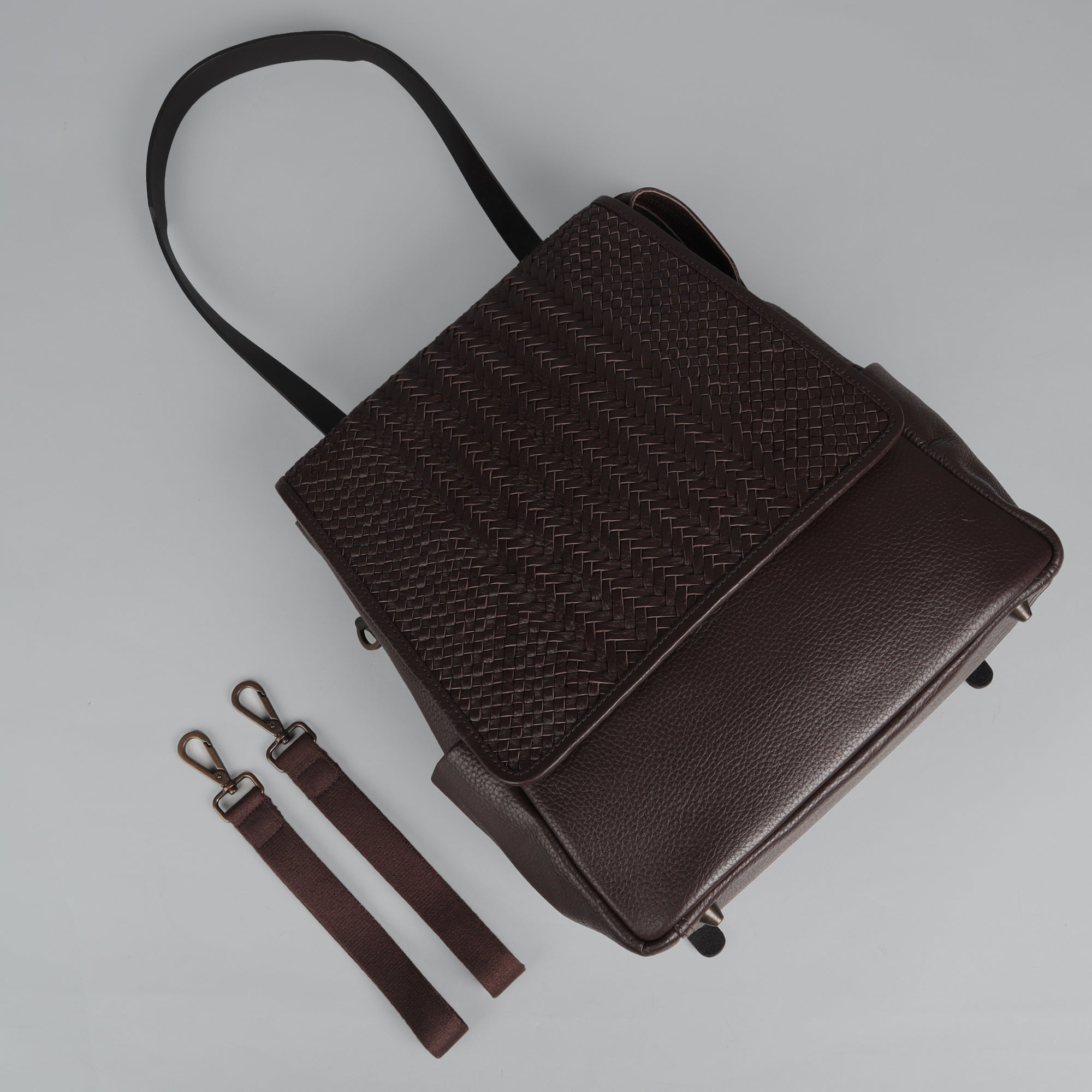 Donna Weaved Leather Diaper Bag