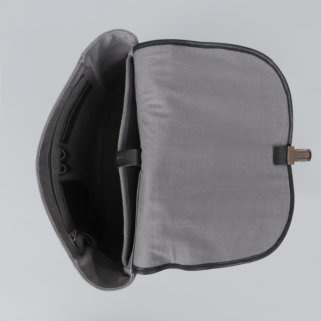 grey canvas laptop backpack