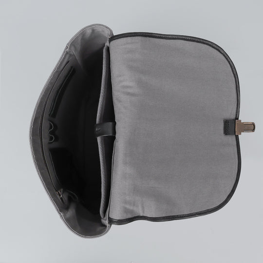 grey canvas laptop backpack