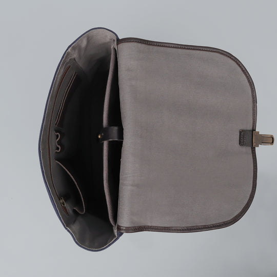 navy canvas spacious backpack for women