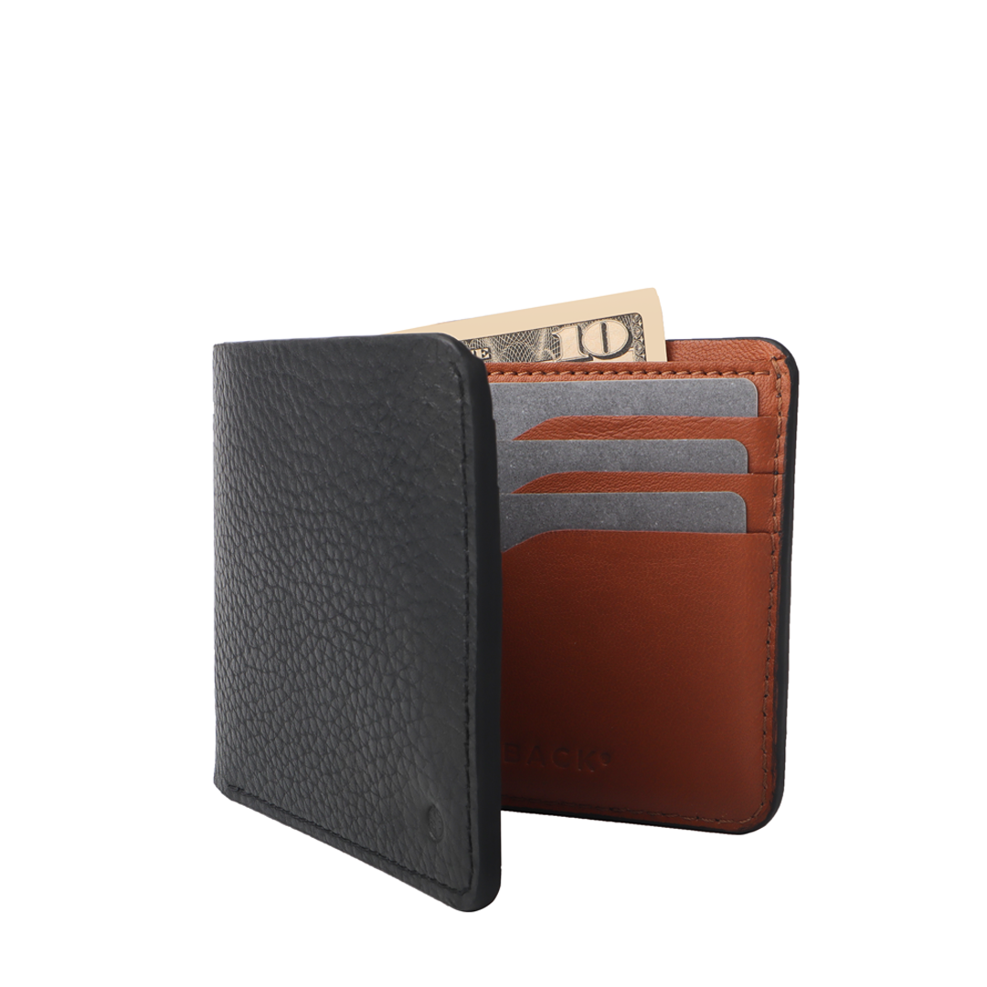 black leather Bi-fold wallet