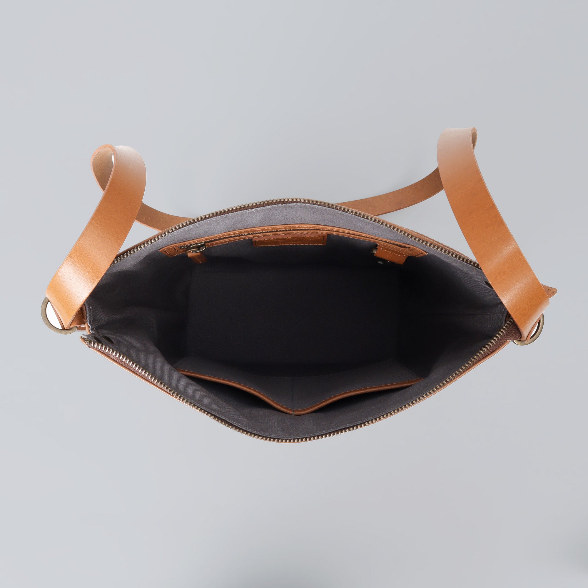 spacious leather crossbody bag
