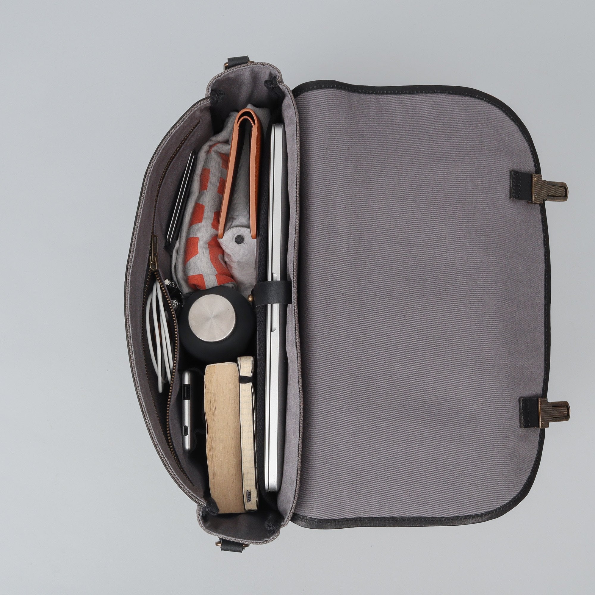 Spacious canvas briefcase for men