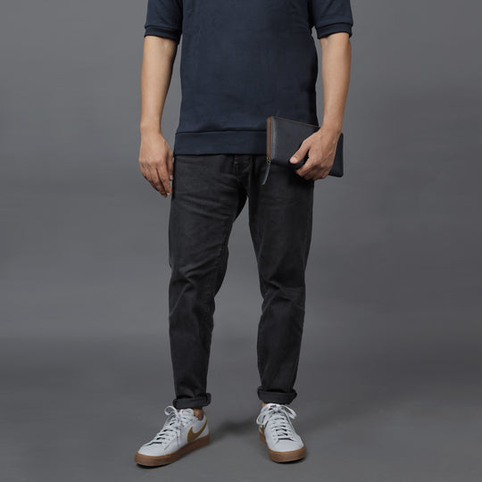 Chequebook Leather wallet with zippers