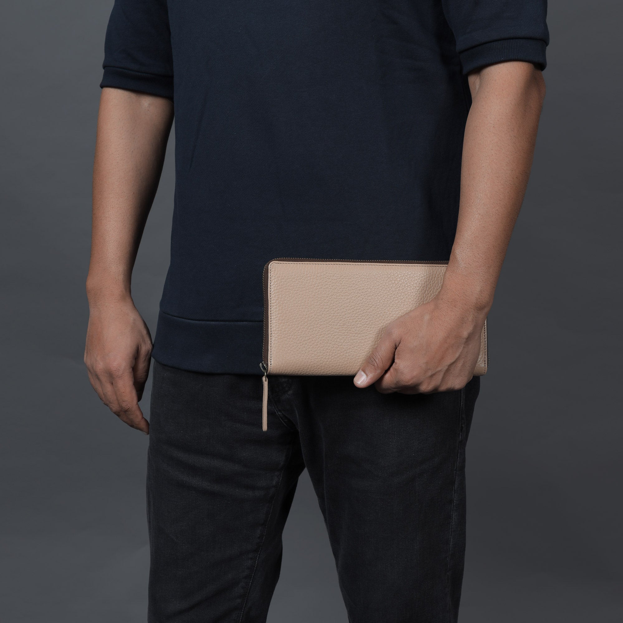 chequebook leather wallet for men
